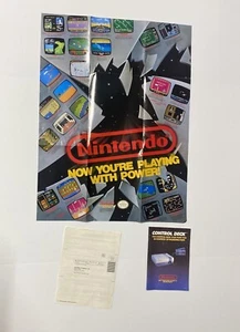 Vintage NOW YOUR'E PLAYING WITH POWER NINTENDO NES DOUBLE SIDED POSTER + MANUAL - Picture 1 of 9