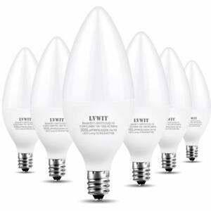 Lvwit Chandelier ampoules LED équivalent 40 W E12 Base Ul-listed Lot de 6,