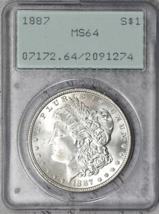 1887-P Morgan Dollar PCGS MS64 Old Rattler Holder! #6ENZ - Picture 1 of 4