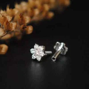 Stud Earrings 0.10 Ct Round Cut Cubic Zirconia Earrings - Picture 1 of 4