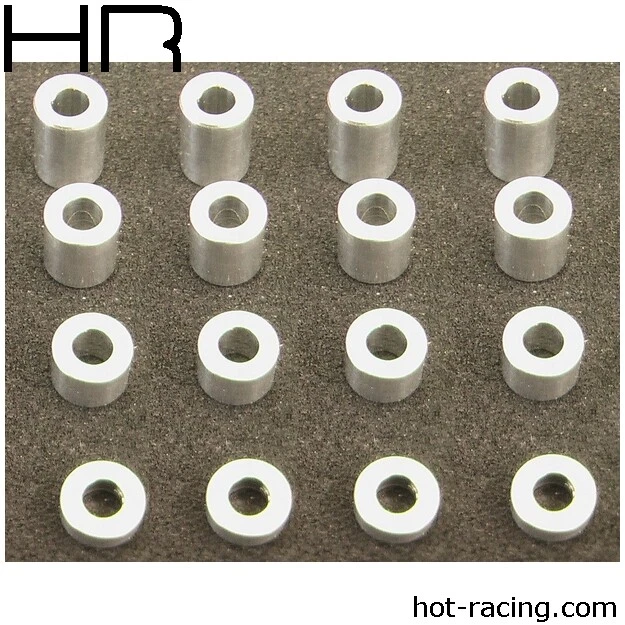 M3 Silver Alloy Spacer/Standoff Set (16pcs) by Hot Racing HRASPC3006 - Image 1 of 1