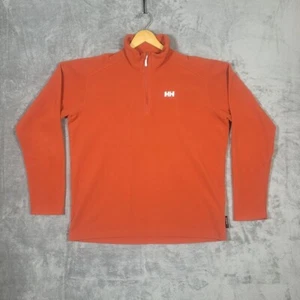 Helly Hansen Sweatshirt Mens XL Orange Polartec Fleece 1/4 Zip Hiking Sweater - Picture 1 of 11