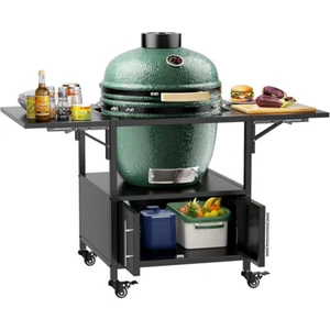 Grill Table for Big Green Egg Style BBQ Grill Cart w/ Storage for Kamado Joe Jr - Picture 1 of 5