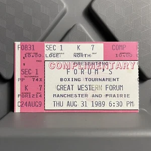 Boleto de evento de boxeo en el fabuloso foro 31 de agosto de 1989 - Imagen 1 de 2