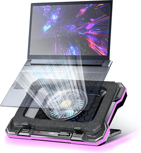 Gaming Laptop Cooling Pad with Powerful Cooler Fans, RGB Lighting and Phone Hold - Picture 1 of 6