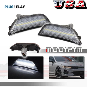 Clear White LED Front Bumper Side Marker Lights For 2021-up Kia K5 Sedan GT-Line - Bild 1 von 9