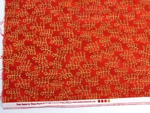 Clothworks Fabric Diane Knott Dear Santa 1 Yard Christmas Quilt Red Gold - Picture 1 of 7