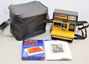 Polaroid 600 Instant Camera Job Pro Costruzione Giallo con Borsa Manuale e Pellicola Nuova - Foto 1 di 16