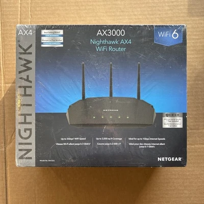 NETGEAR Nighthawk AX3000 AX4 WiFi 6 Dual-Band Gigabit Router RAX36S-100PAS NEW - Image 1 of 2