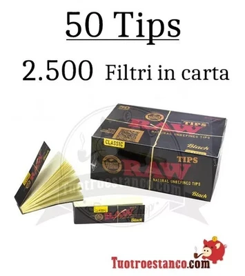Filtri in cartone Raw Black - 1 scatola contenente 50 libretti
