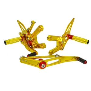 Gold Adjustable Rearset Footrests Shifter Foot Pegs For YAMAHA YZF R6 2017-2025 - Picture 1 of 11