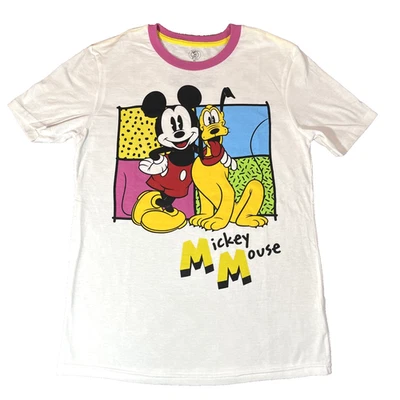 Disney Mickey Mouse and Pluto 90’s Tee White T-shirt Size XS - Image 1 of 4