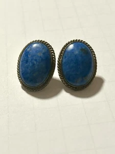 Vintage Navajo Sterling Silver 925 Lapis Lazuli Post Earrings - Picture 1 of 5