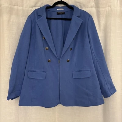 Blazer Lane Bryant azul The Bryant tamanho 20 botões azul marinho/dourado - Imagem 1 de 4