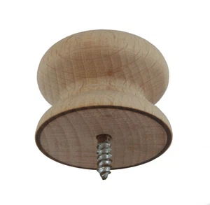 * Paquete de 8 perillas de haya de madera de 35 mmØ con tornillo de toalla para muebles de pino 13⁄8"" * - Imagen 1 de 2