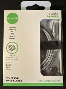 Studio by Belkin Micro-USB to USB Cable Charger 5ft NEW SEALED - Picture 1 of 1