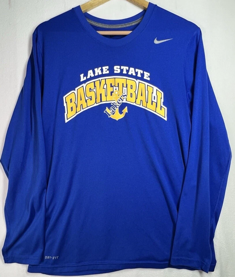 Nike Dri-Fit Legend Manga Larga Entrenamiento M Camisa Azul Para Hombre Lake Superior State Foto 1 de 4