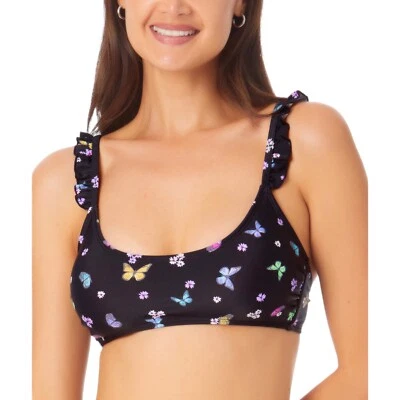 California Waves Juniors Size M Butterfly Ruffle Bralette Bikini Top NWT - Image 1 of 4