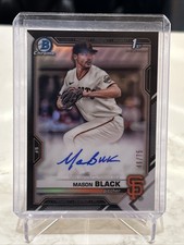 Mason Black 2021 Bowman Chrome Auto /71 Black Prospect Refractor GIANTS