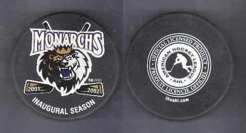 AHL MANCHESTER MONARCHS 2001-2002 INAUGURAL SEASON PUCK #grnRm TR#D00 - LAST1 Cover