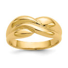 10K Yellow Gold Twisted Chunky Dome Woven Crisscross Band Statement Ring