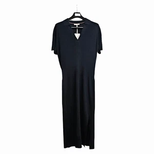 Tommy Hilfiger Womens Midi Dress Navy Blue XL Short Sleeves Knitted Polo Neck - Picture 1 of 9