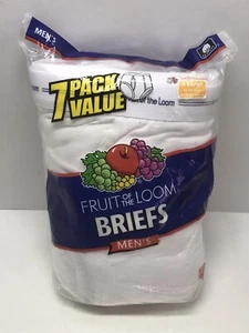 NOS Vintage Fruit Of the Loom 7 Pack Mens XL 42/44 Briefs Underwear - Picture 1 of 6
