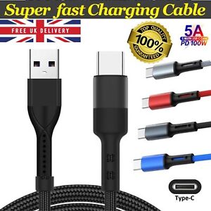 FAST CHARGING CHARGER PD IOOW USB TO USB C CABLE 5A TYPE C LEAD DATA SYNC CABLE