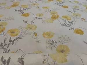 Laura Ashley Poppy Meadow Primrose Fabric SOLD PER METRE ๐ - Picture 1 of 7