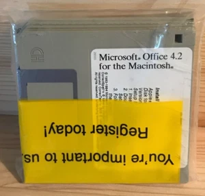 Sealed Vintage 3.5" Install Disks for Microsoft Office 4.2 for MACINTOSH - Picture 1 of 2