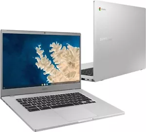 Samsung 4+ 15.6in Celeron 4GB 32GB Chromebook Platinum Titan - Picture 1 of 8