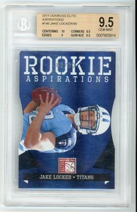 2011 Donruss Elite JAKE LOCKER Aspirations Die-Cut Rookie Card RC /90 BGS 9.5