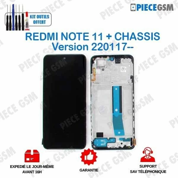ECRAN LCD + VITRE TACTILE + FRAME POUR XIAOMI REDMI NOTE 11 4G version 2201117-- - Photo 1/1