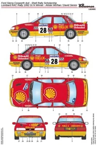 LB Production 1/24 Sierra Cosworth Shell Rally Lombard RAC 1992 N Decal LB24081 - Picture 1 of 5