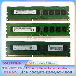 Micron DDR3 8 GB 16GB ECC Unbuffered UDIMM 1333 1600 1866 MHz Memory for HP DELL - Picture 1 of 13