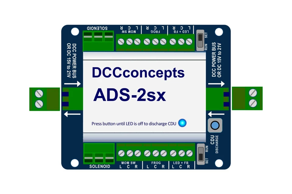 DCC Concepts DCD-ADS-2Sx A 2 Channel Accessory DecoderCDU Solenoid Drive/digita