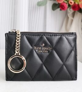 Kate Spade Carey Small Card Holder Quilted Leather Black KG426