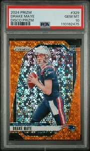 Drake Maye 2024 Prizm Disco Prizm Rookie #329 - Patriots RC - GEM MINT PSA 10 - Picture 1 of 2