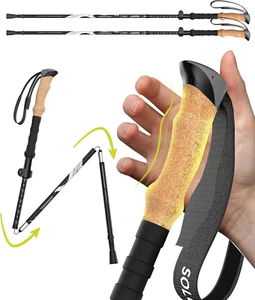 7075 Hiking Poles Collapsible Lightweight, Aircraft-Grade Aluminum Trekking Pole - Picture 1 of 7