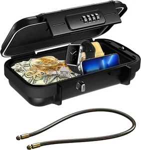 Portable Safe Box Combination Security Case Lockbox with Code Waterproof - Picture 1 of 9