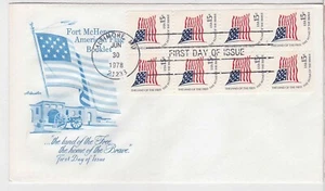 TurtlesTradingPost- American Flag Booklet Pane 1978 #1598A FDC- Artmaster Cachet - Picture 1 of 1