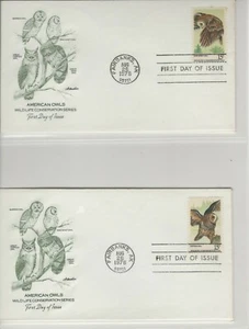 USA 1978 (4) DIFFERENT FIRST DAY COVERS WILD LIFE AMERICAN OWLS - Picture 1 of 2