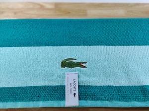 Lacoste großes Krokodil 🙂 Logo Badetücher 30x52" blaugrüne Baumwolle neu mit Etikett Sommer 🙂 - Bild 1 von 12