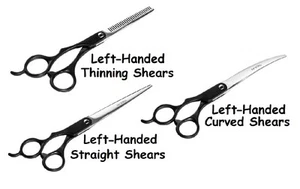 Left Handed Dog Grooming Shears Straight, Curved or Thinning FULL SET AVAILABLE - Picture 1 of 5
