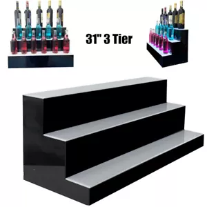 31" 3 Pasos - Barra Trasera Iluminada LED Estante para Botellas de Licor Soporte de Exhibición Brillante - Imagen 1 de 12