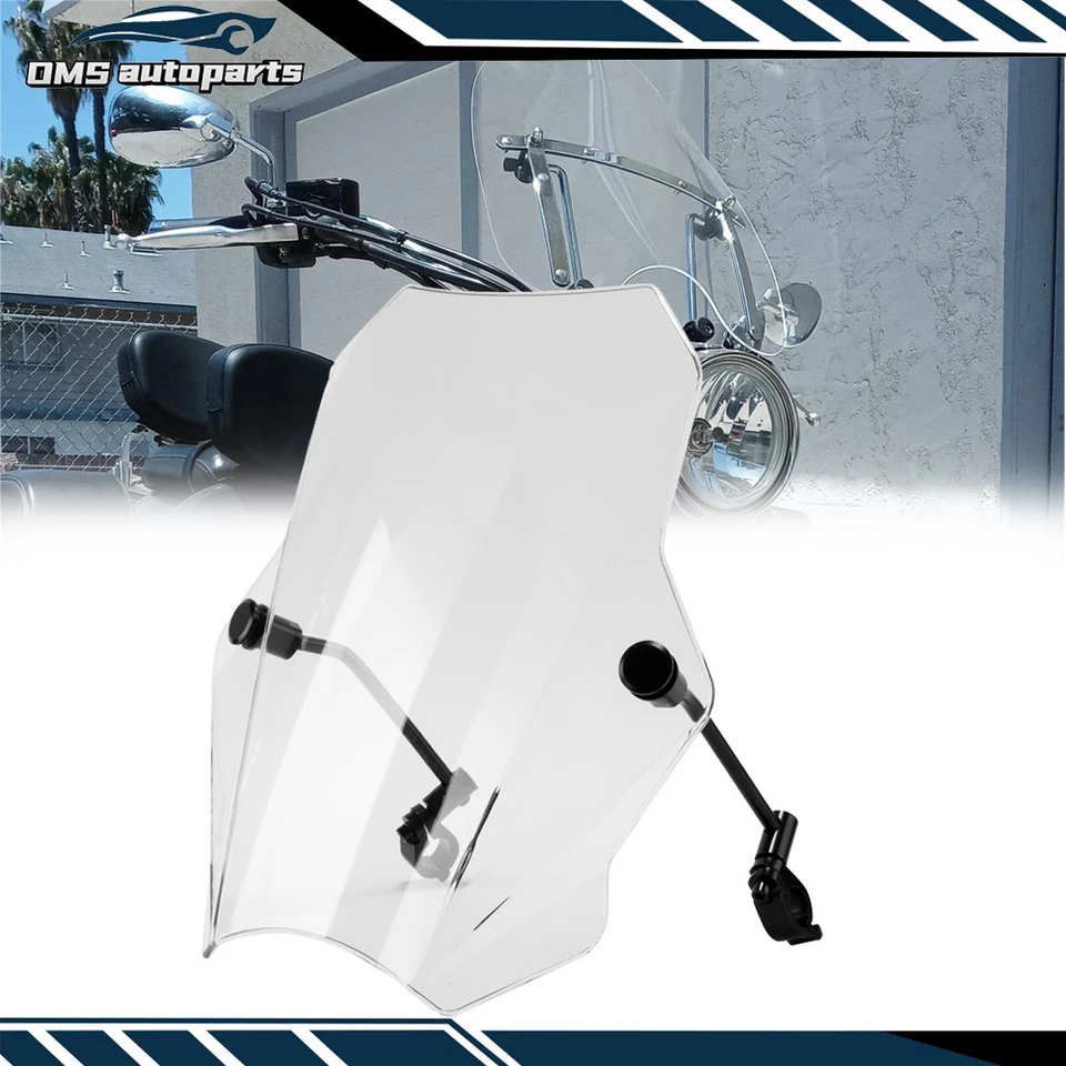 15.55"x15.35" Windshield 7/8" 1" Handlebar For Honda Shadow VLX 600 VT600 VT600C Foto 1 de 4