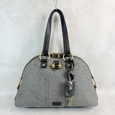 YSL Yves Saint Laurent Rive Gauche Muse Handbag Gray Black Vintage - Image 1 of 4