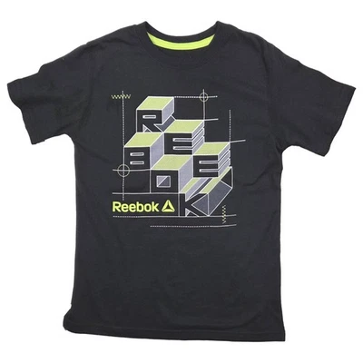Reebok Boys Black & Green Reebok Logo Tee Shirt T-Shirt Medium 8 - Image 1 of 3