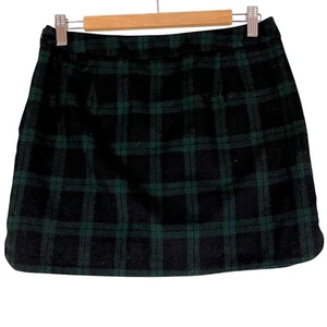 Gap Micro Mini Skirt Womens 2 Tartan Blackwatch Plaid Blue Green Academia - Picture 1 of 10