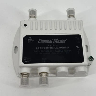 Channel Master CM-3412 Ultra Mini 2 TV Antenna Amplifier, HDTV Signal White - Image 1 of 4